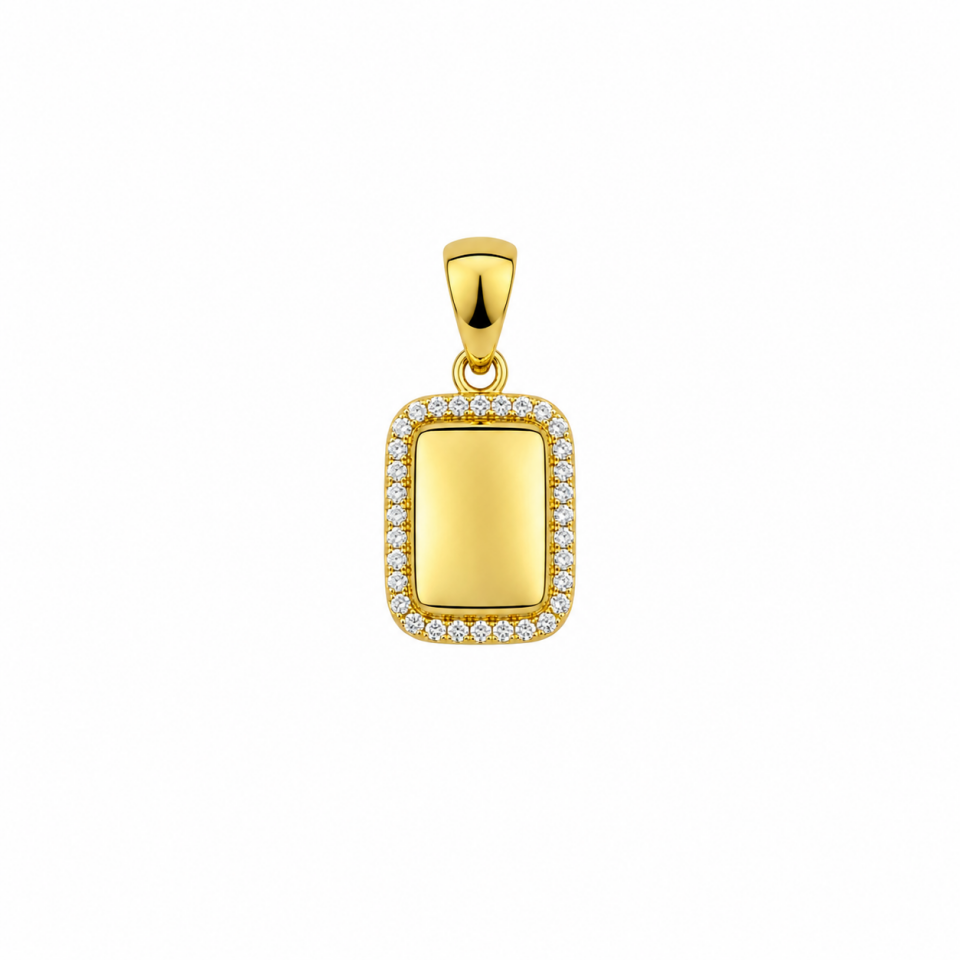 Dikdörtgen Charm Kolye Ucu