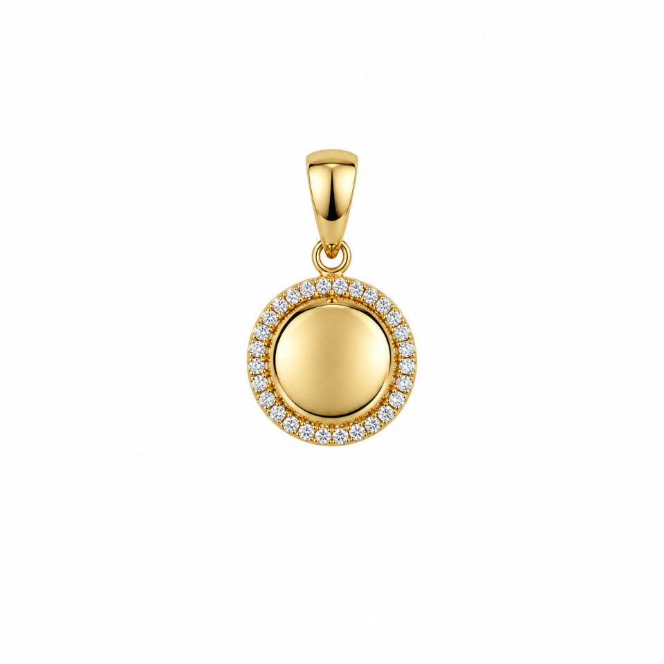 Yuvarlak Daire Charm Kolye Ucu