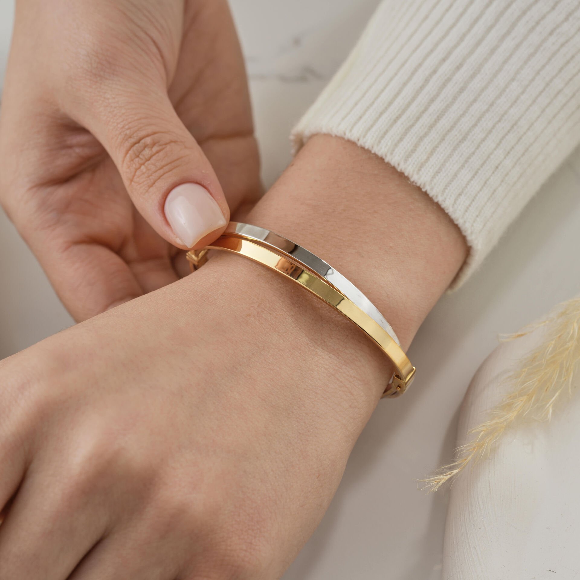 İkili Sarı-Beyaz Renk Kelepçe