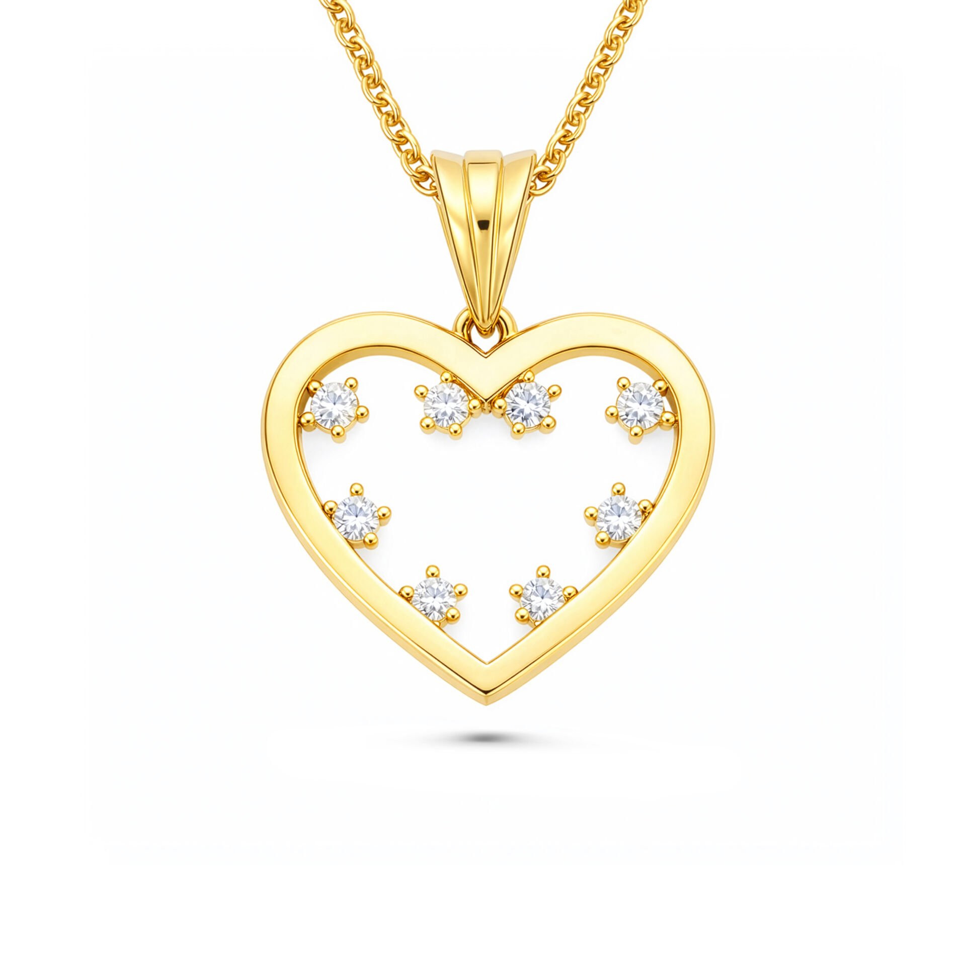 Taşlı Kalp Kolye Ucu