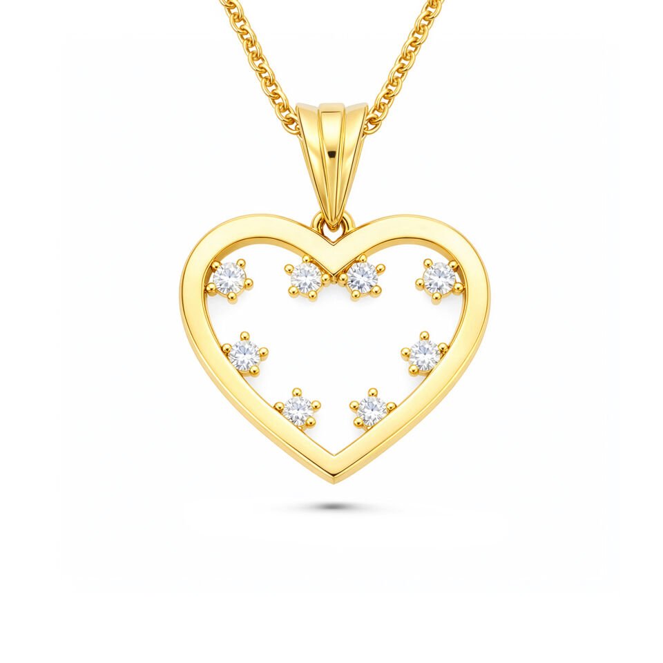 Taşlı Kalp Kolye Ucu
