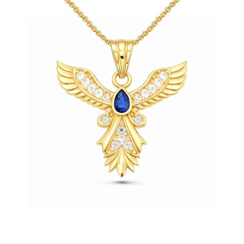 Mavi Taşlı Anka Kuşu Charm