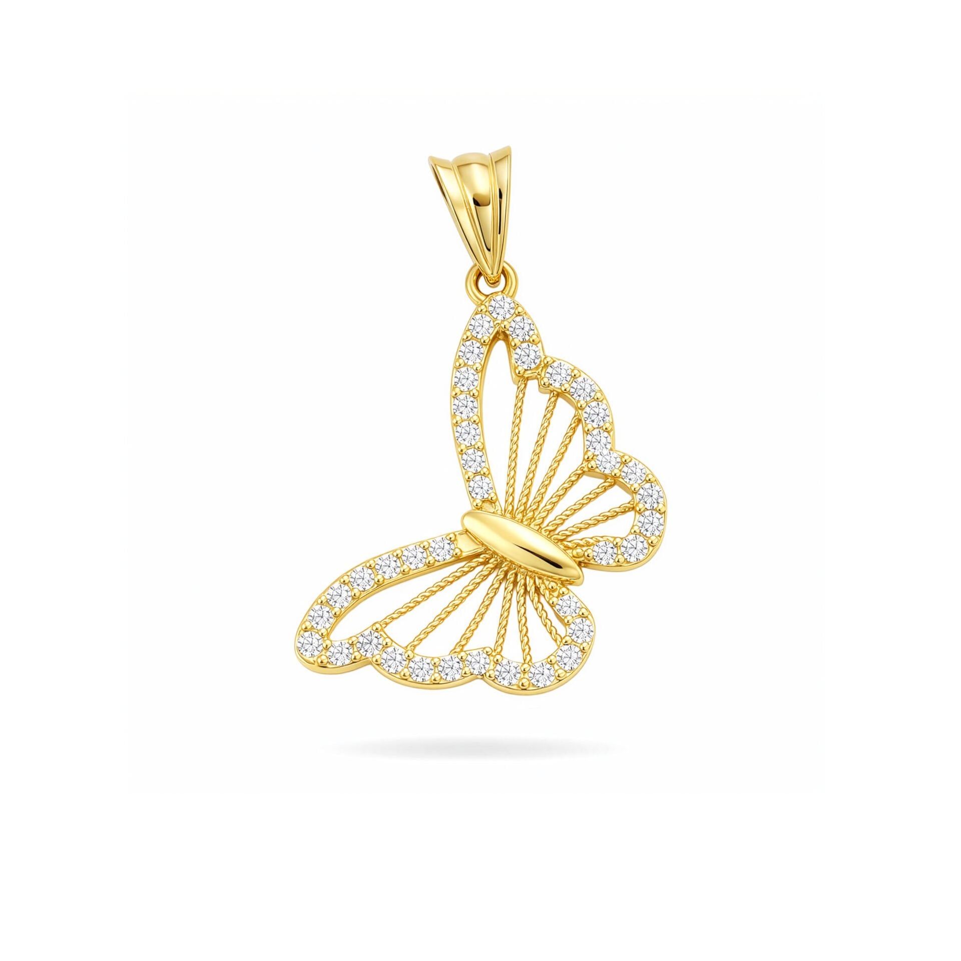 Taşlı Kelebek Kolye Ucu