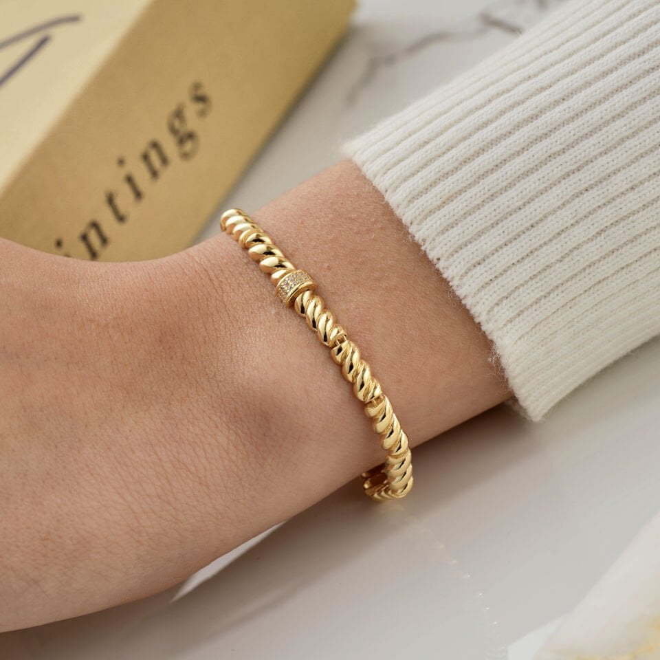 Taşlı Burgu Bileklik