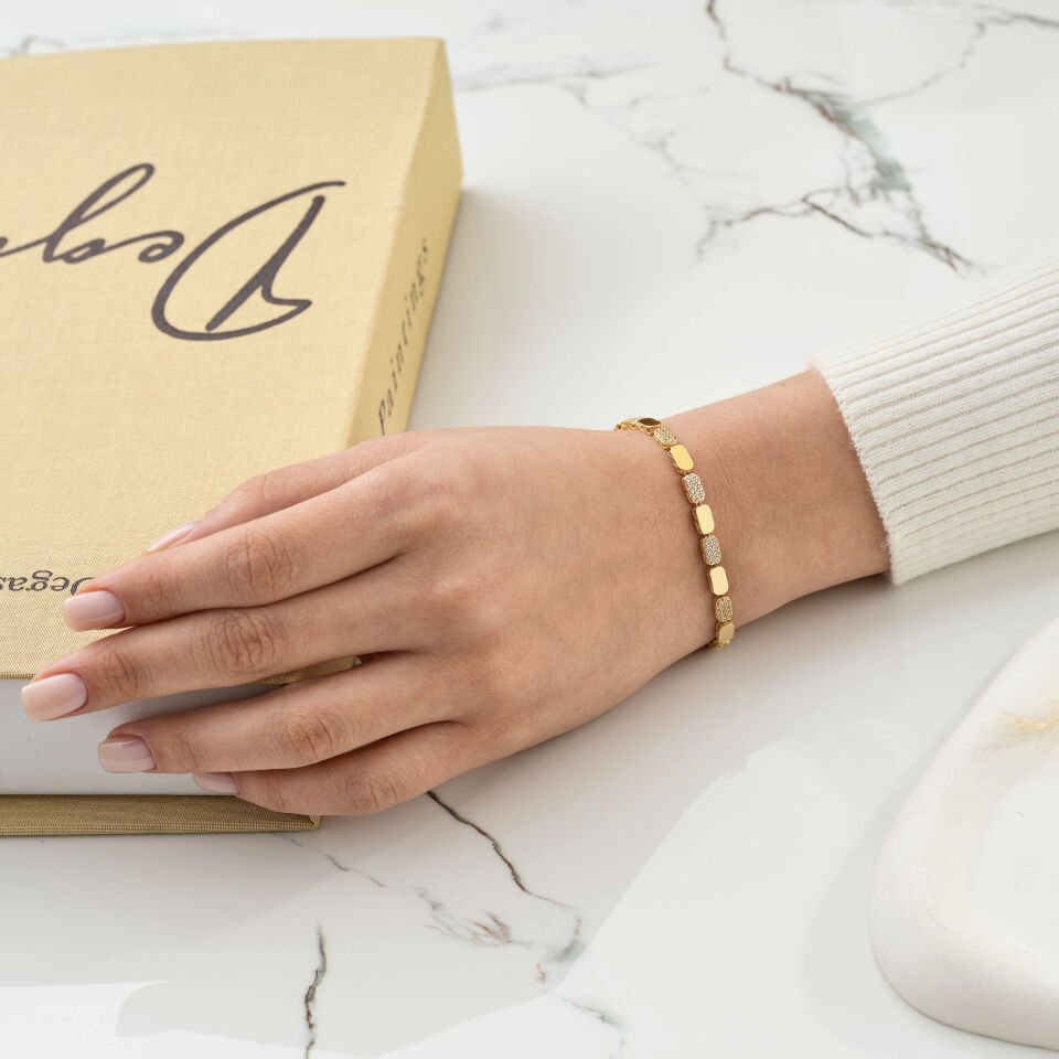 Taşlı Dikdörtgen Bileklik