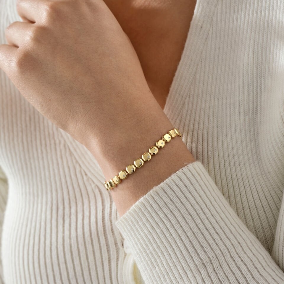 Kare Taşlı Bileklik