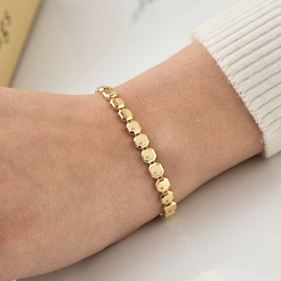 Kare Taşlı Bileklik