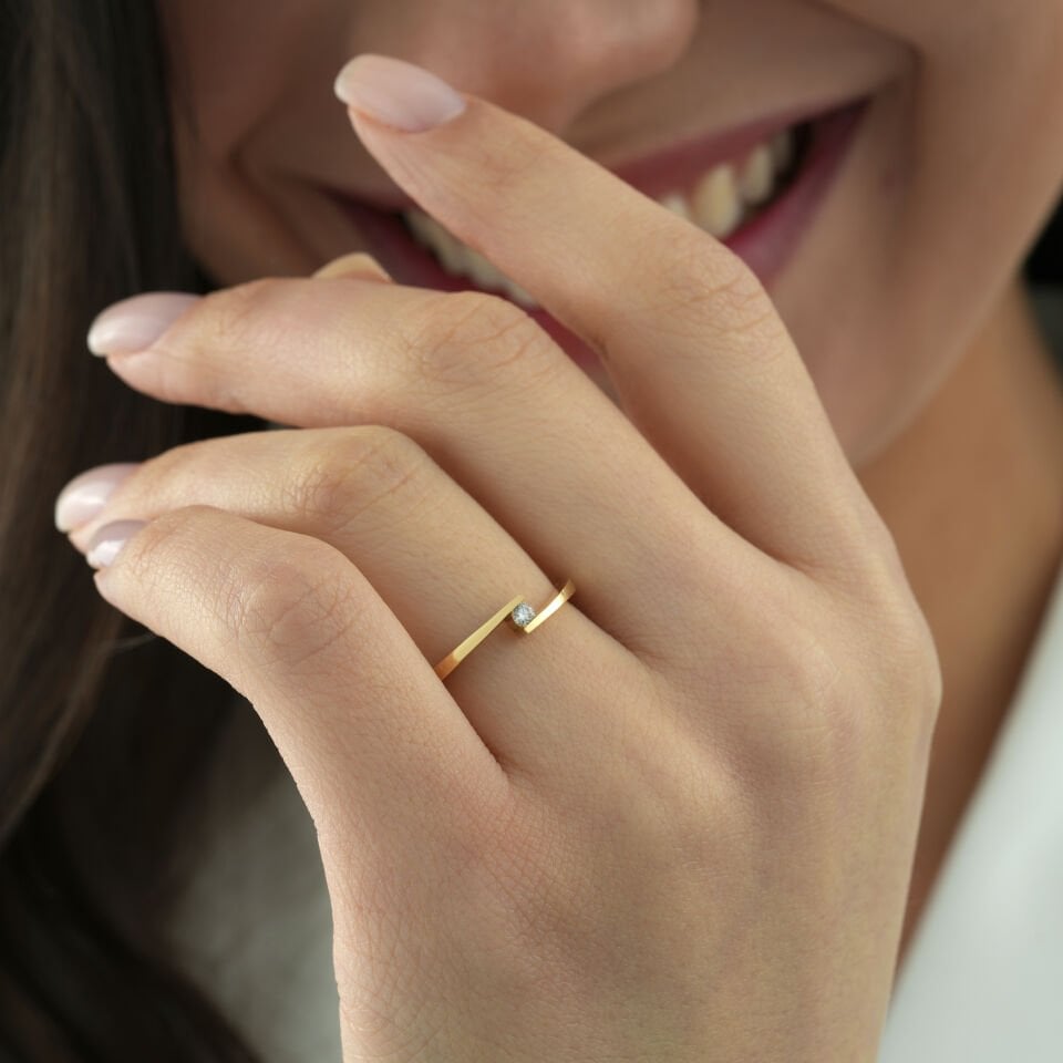 Tek Taş Tasarım Yüzük