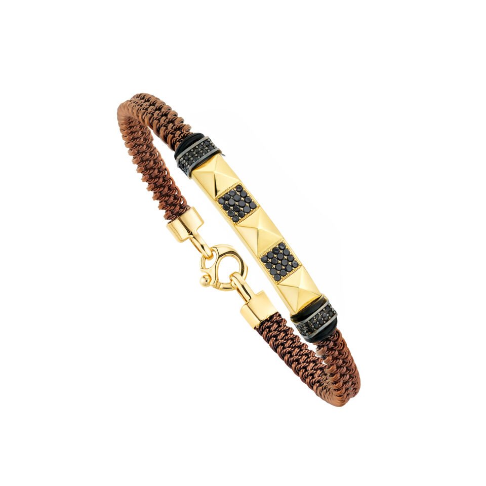 Taşlı Plaka Erkek Bileklik