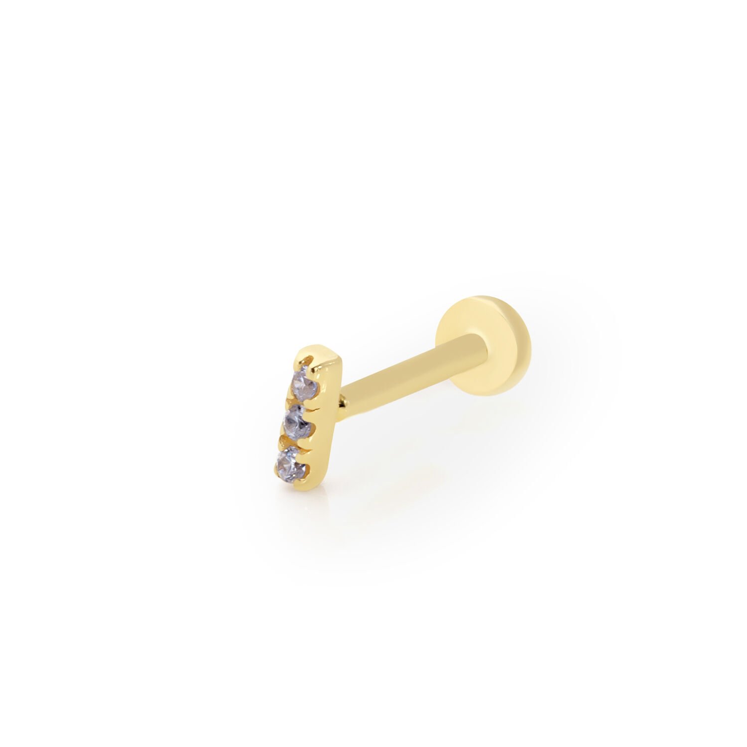 Mini Taşlı Tragus Altın Piercing