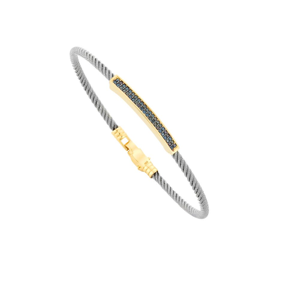 Taşlı Plaka Erkek Bileklik