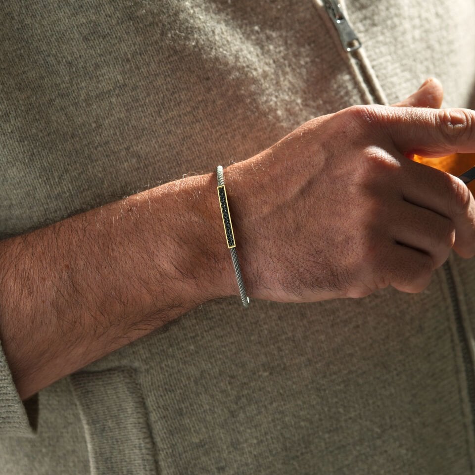 Taşlı Plaka Erkek Bileklik