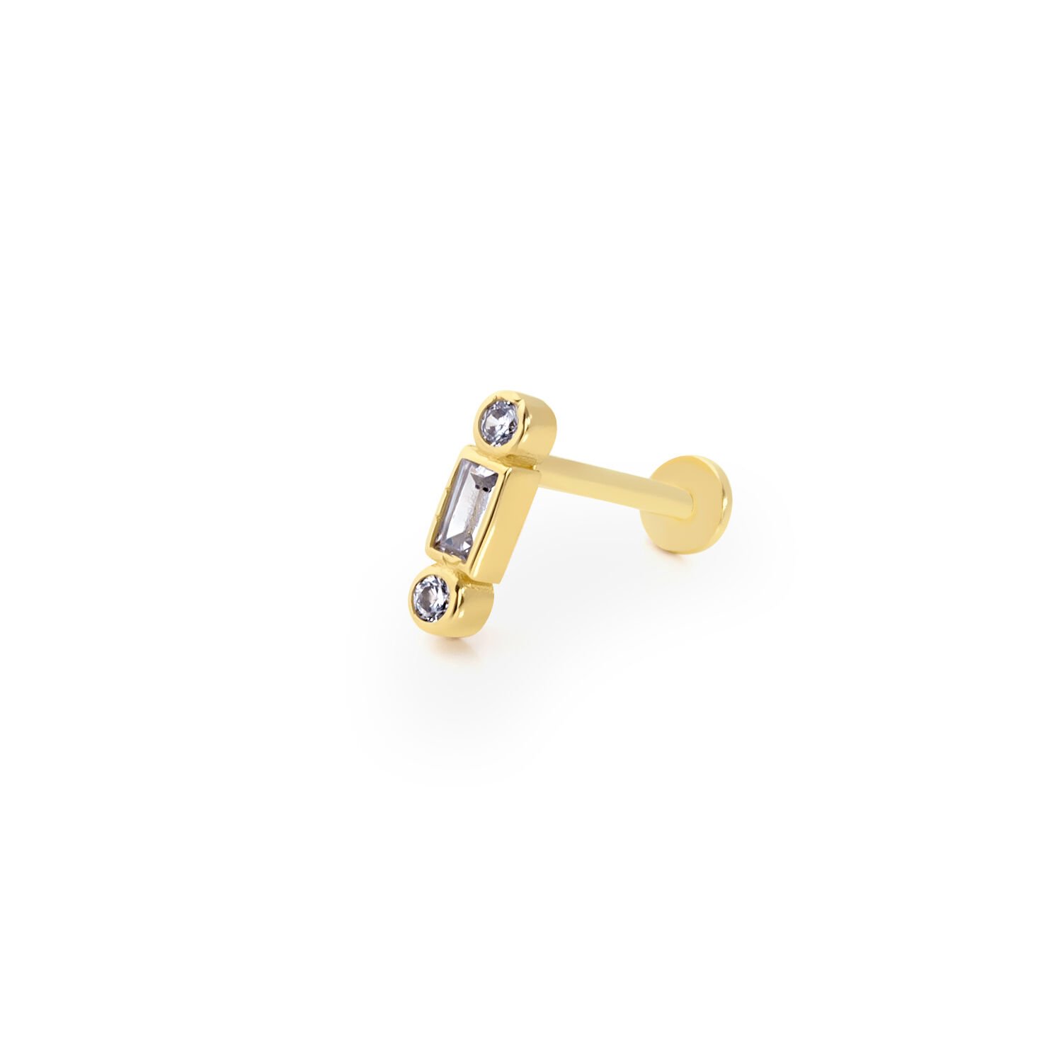Taşlı Tragus Altın Piercing
