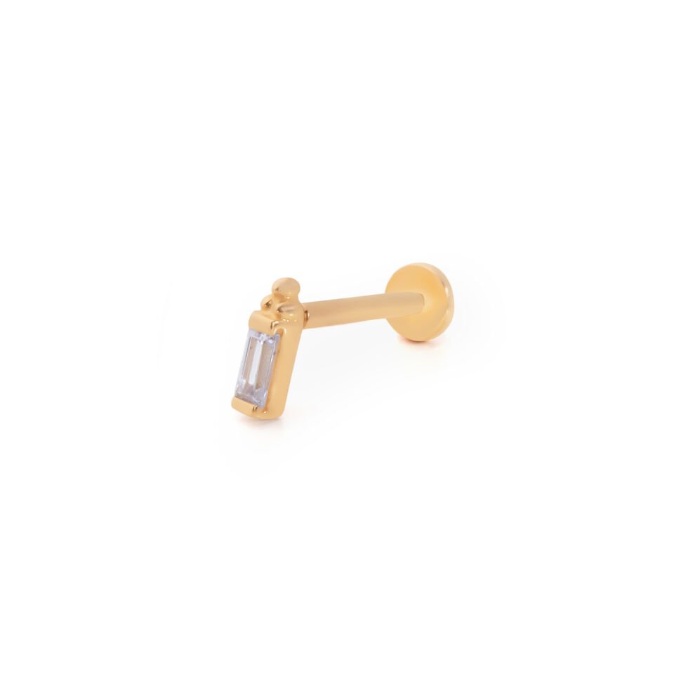 Baget Taşlı Tragus Altın Piercing