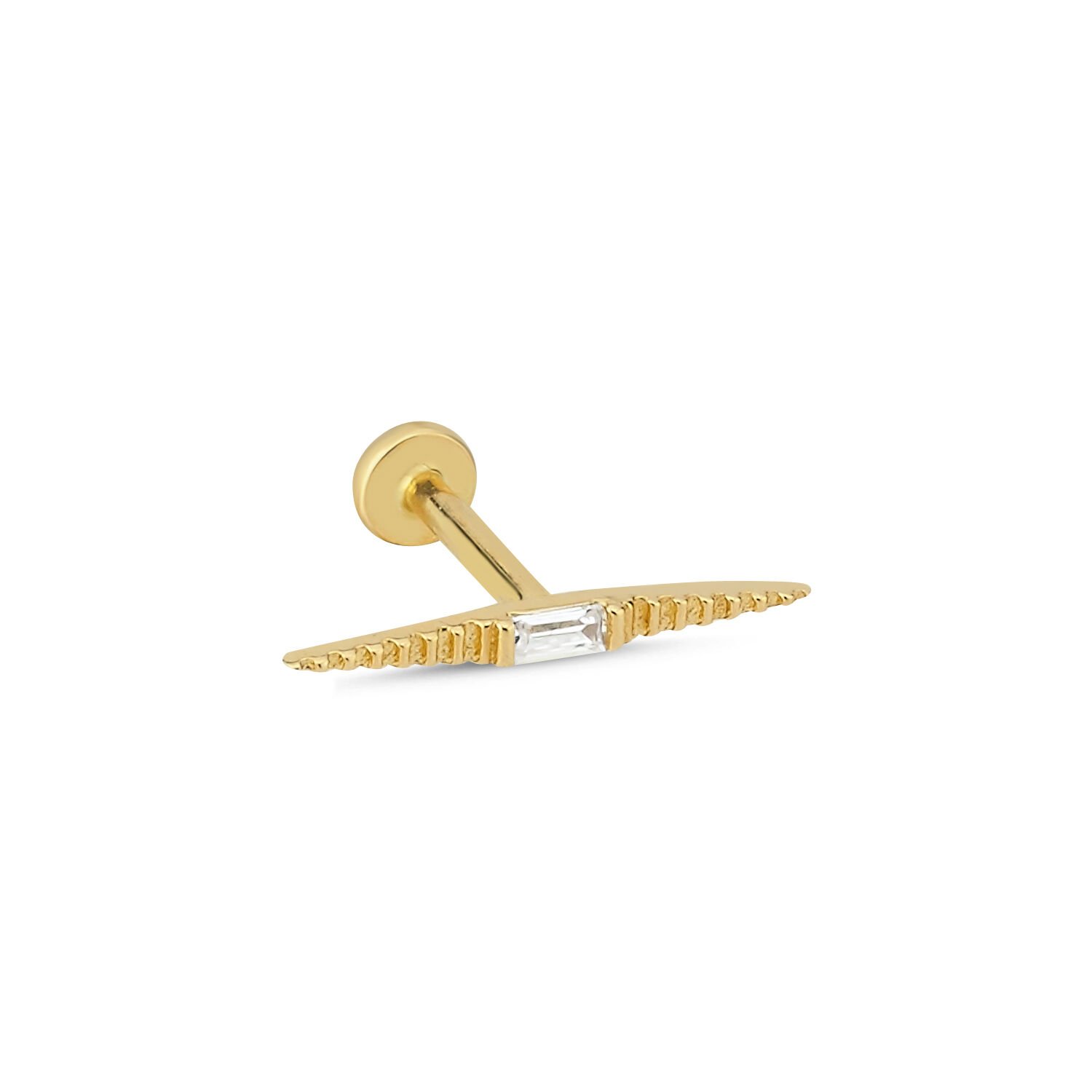 Baget Taşlı Tragus Altın Piercing