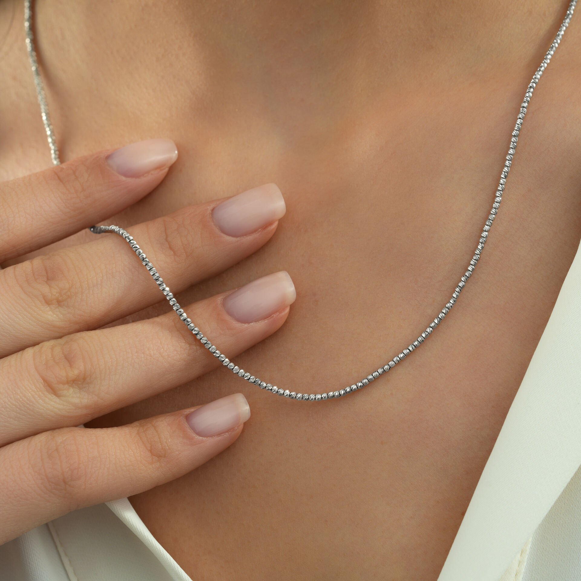 Beyaz Slim Dorica Zincir