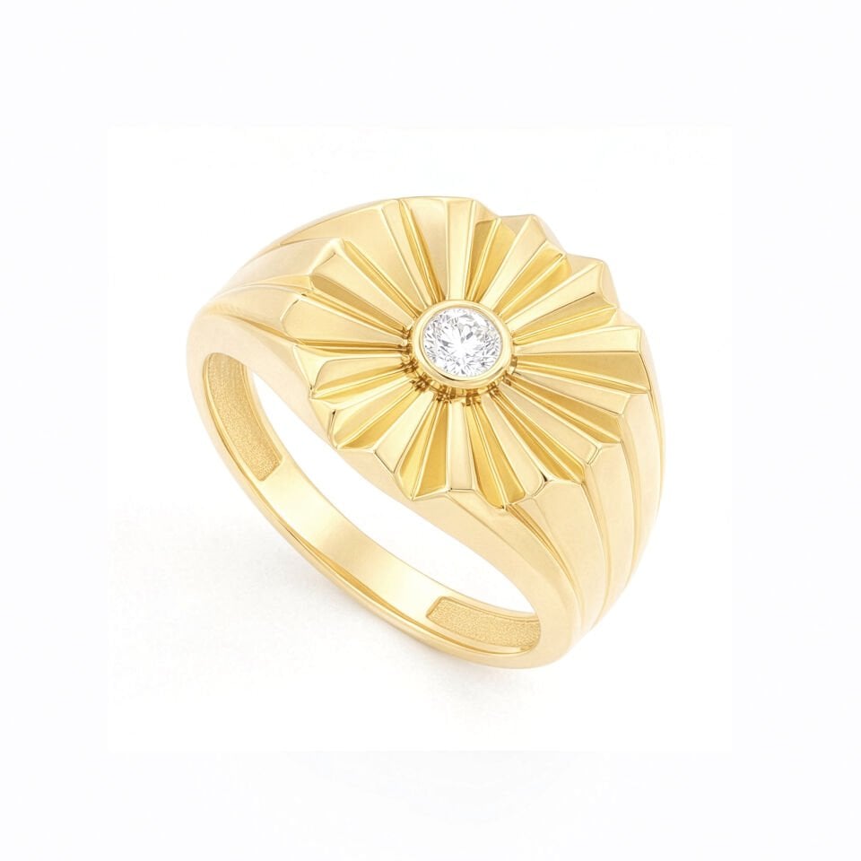 Taşlı Çiçek Yüzük