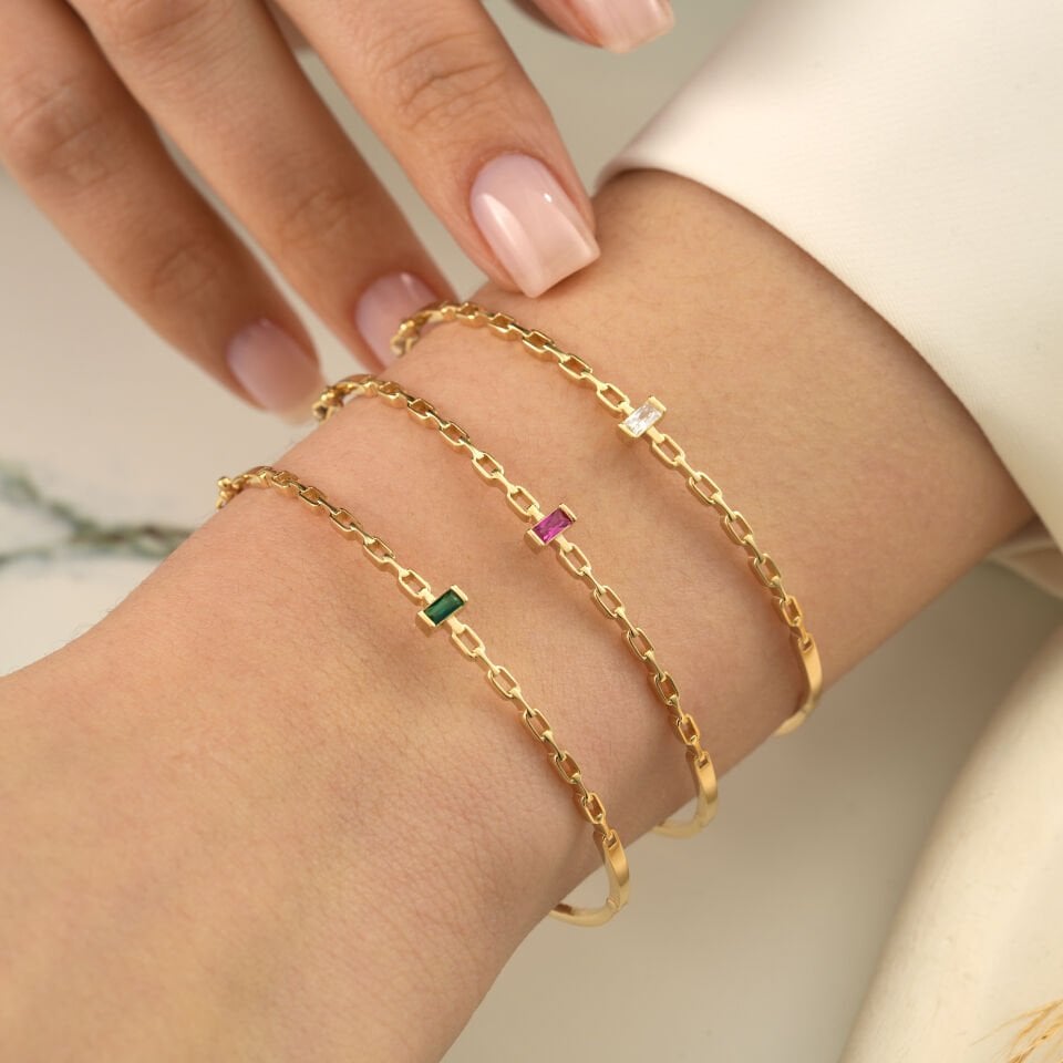 Renkli Baget Taşlı Kelepçe