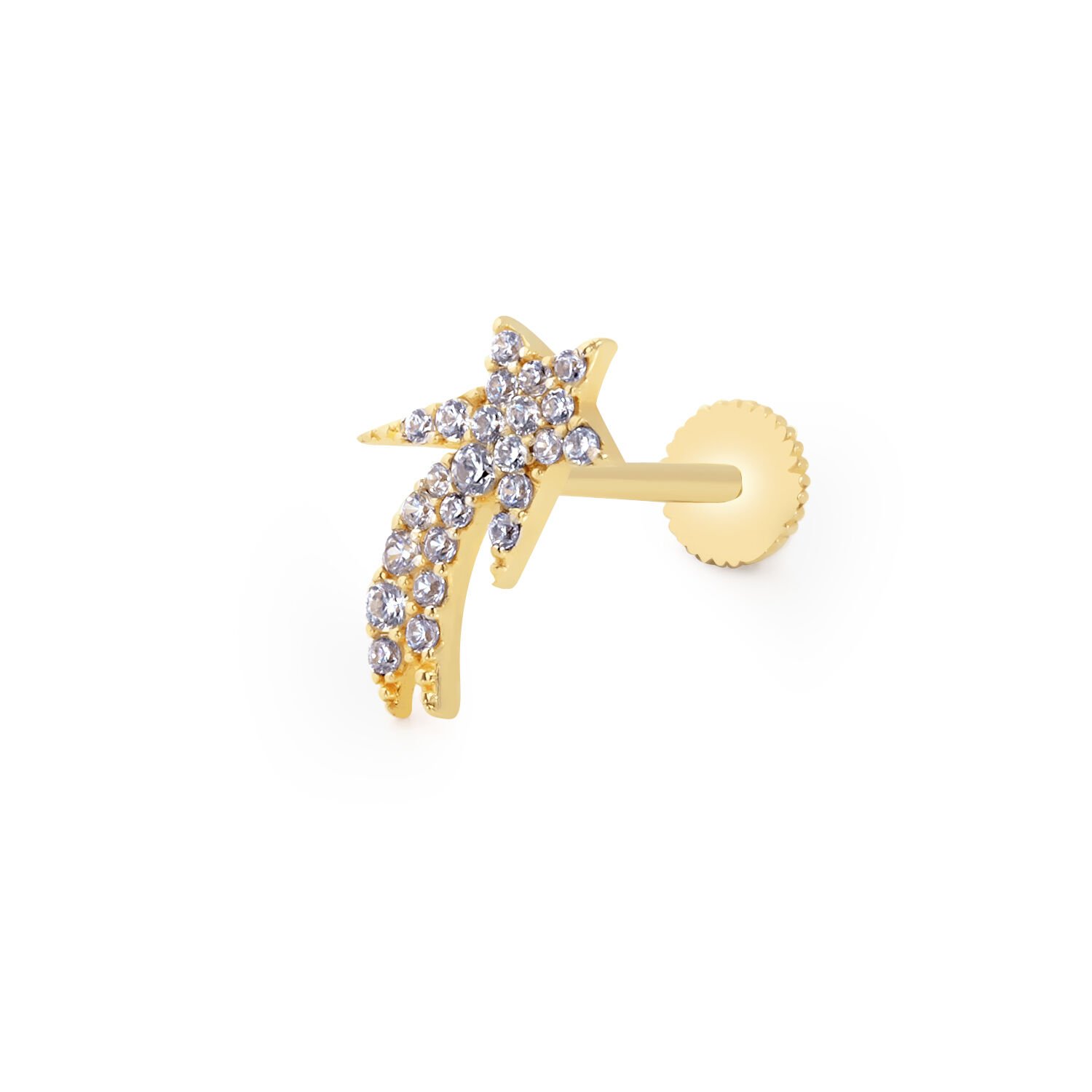 Kuyruklu Yıldız Tragus Altın Piercing