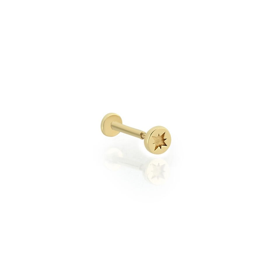 Kutup Yıldızı Tragus Altın Piercing