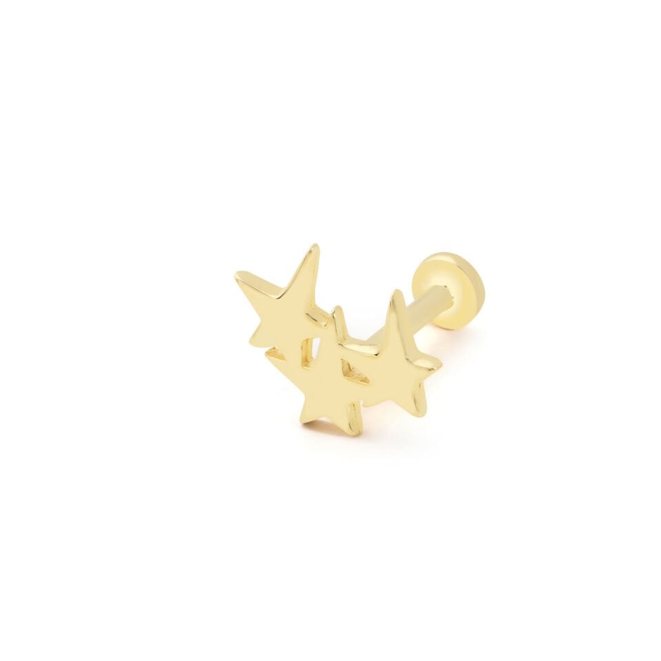 Yıldız Seli Tragus Altın Piercing