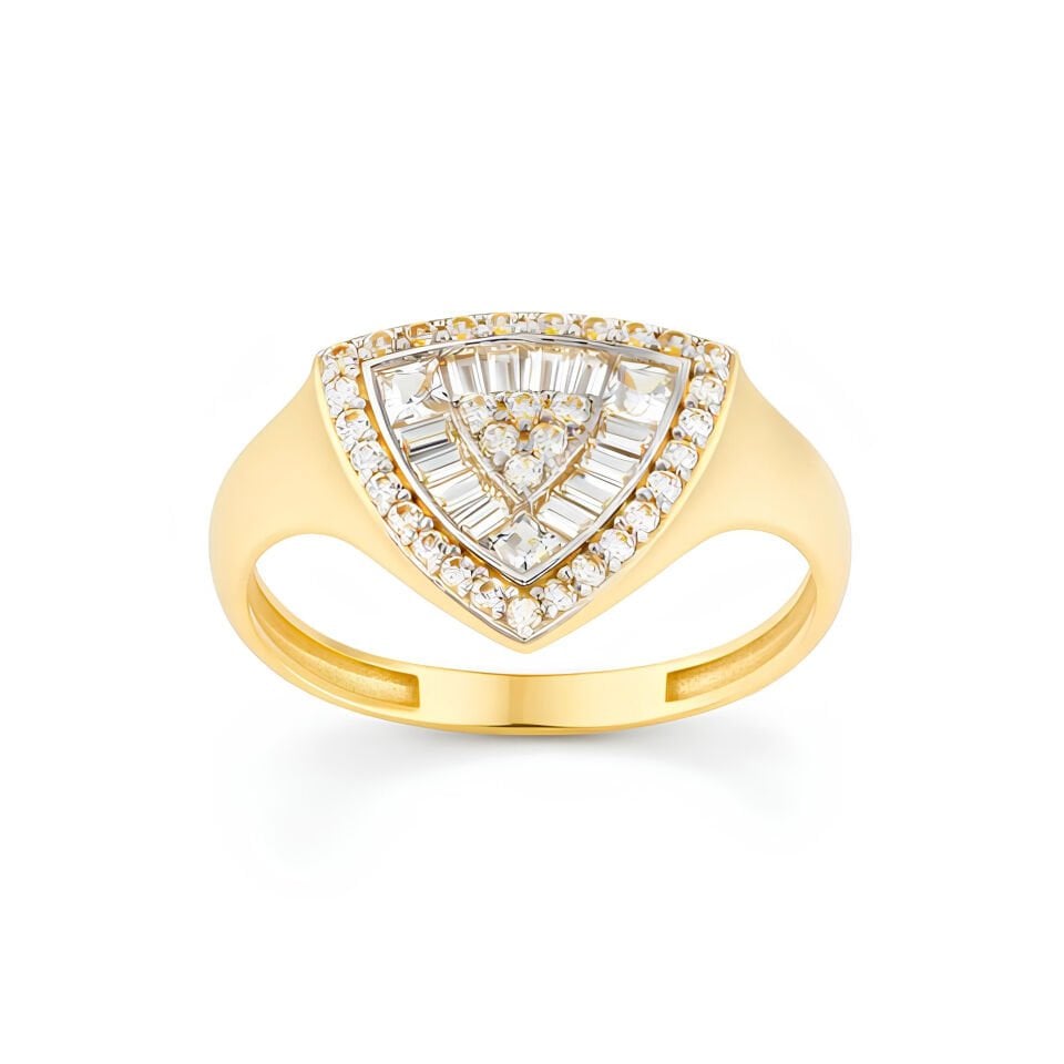 Üçgen Taşlı Yüzük