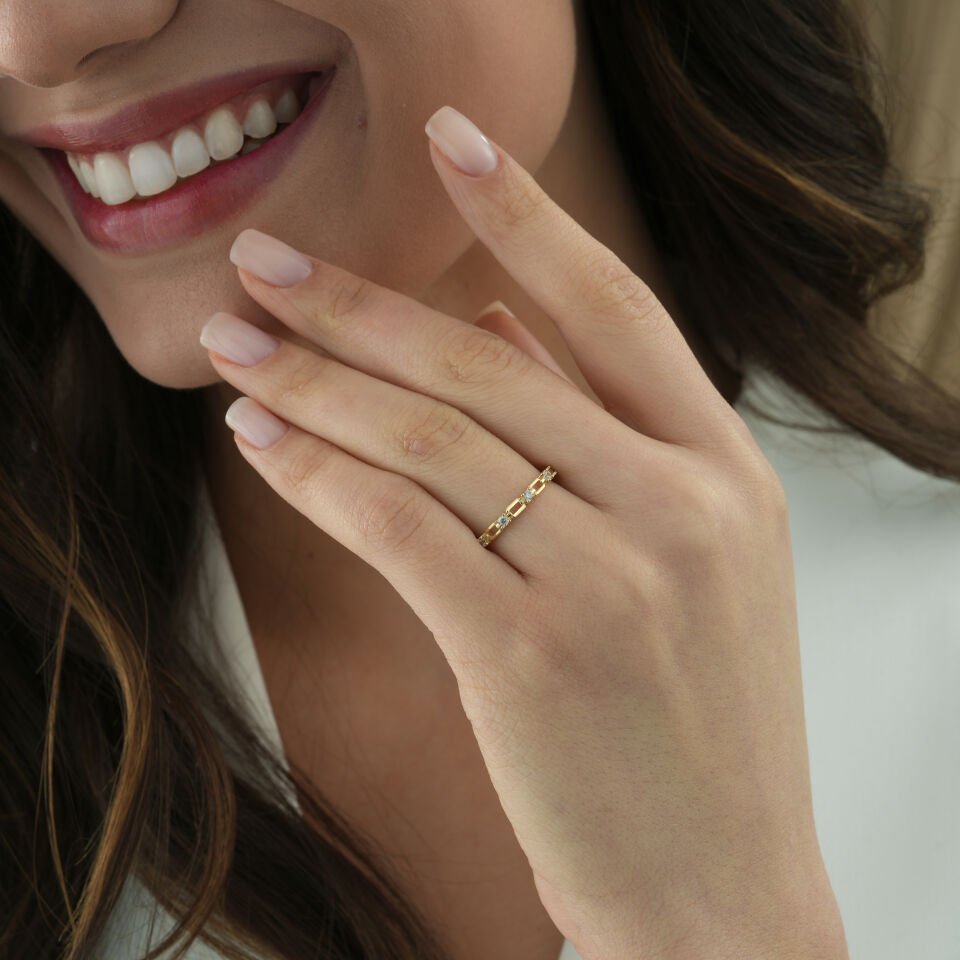 Minimal Taşlı Yüzük