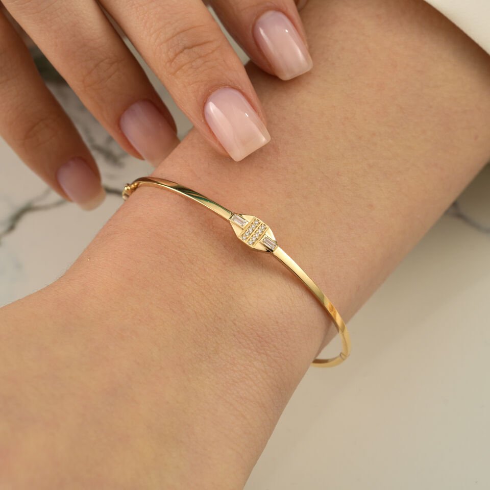 Taşlı Geometrik Kelepçe