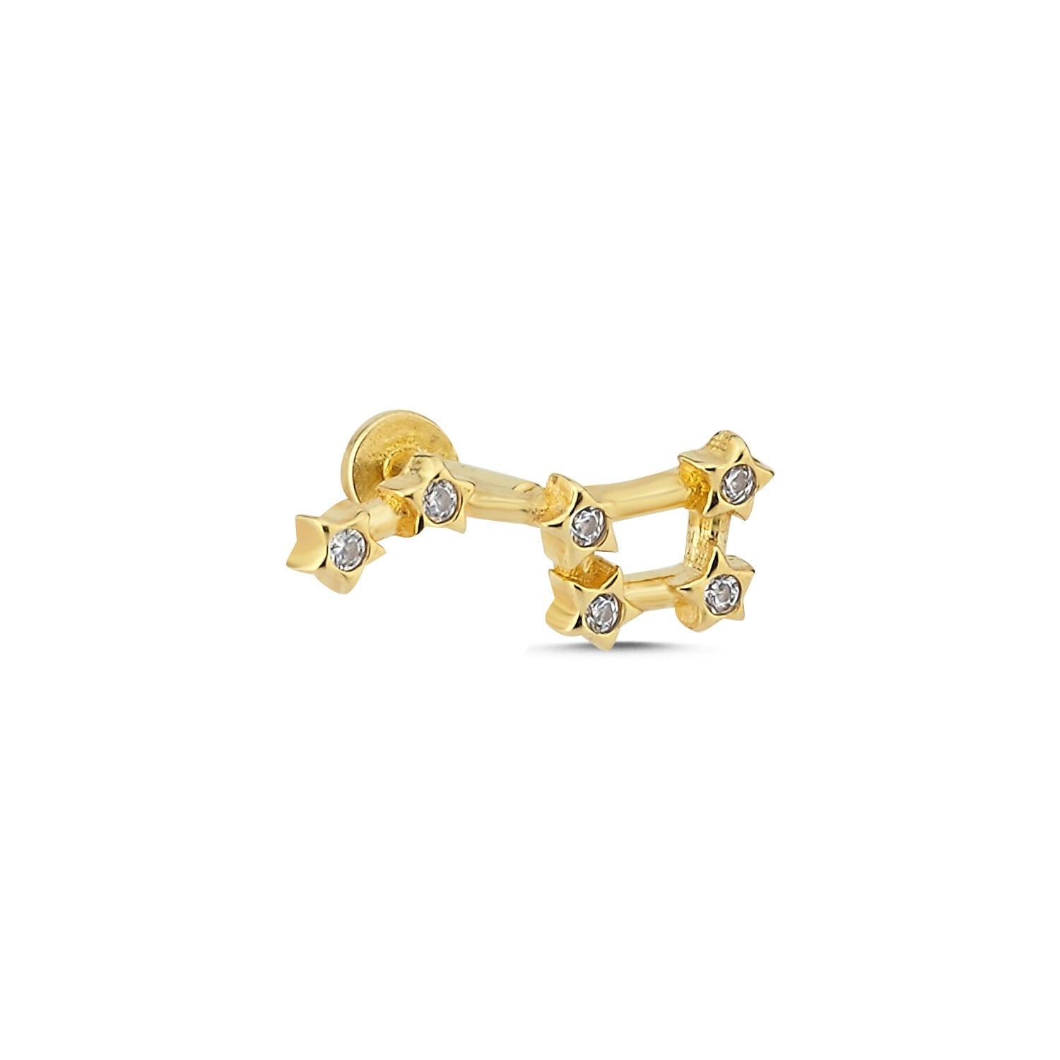 Taşlı Tragus Altın Piercing