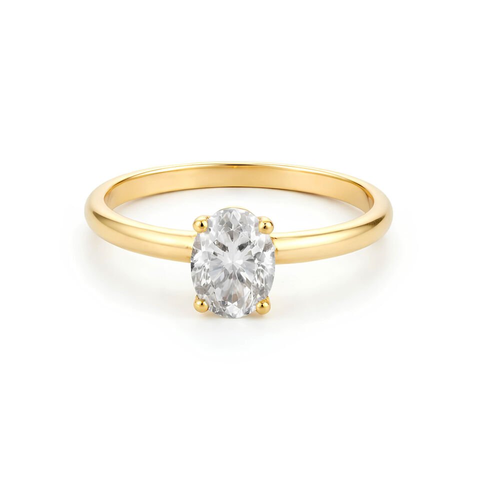 Oval Tek Taş Yüzük