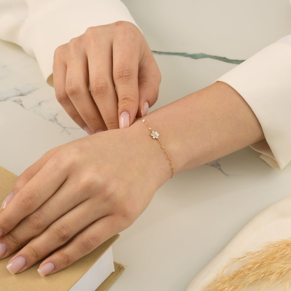 Aynalı Çiçek Bileklik