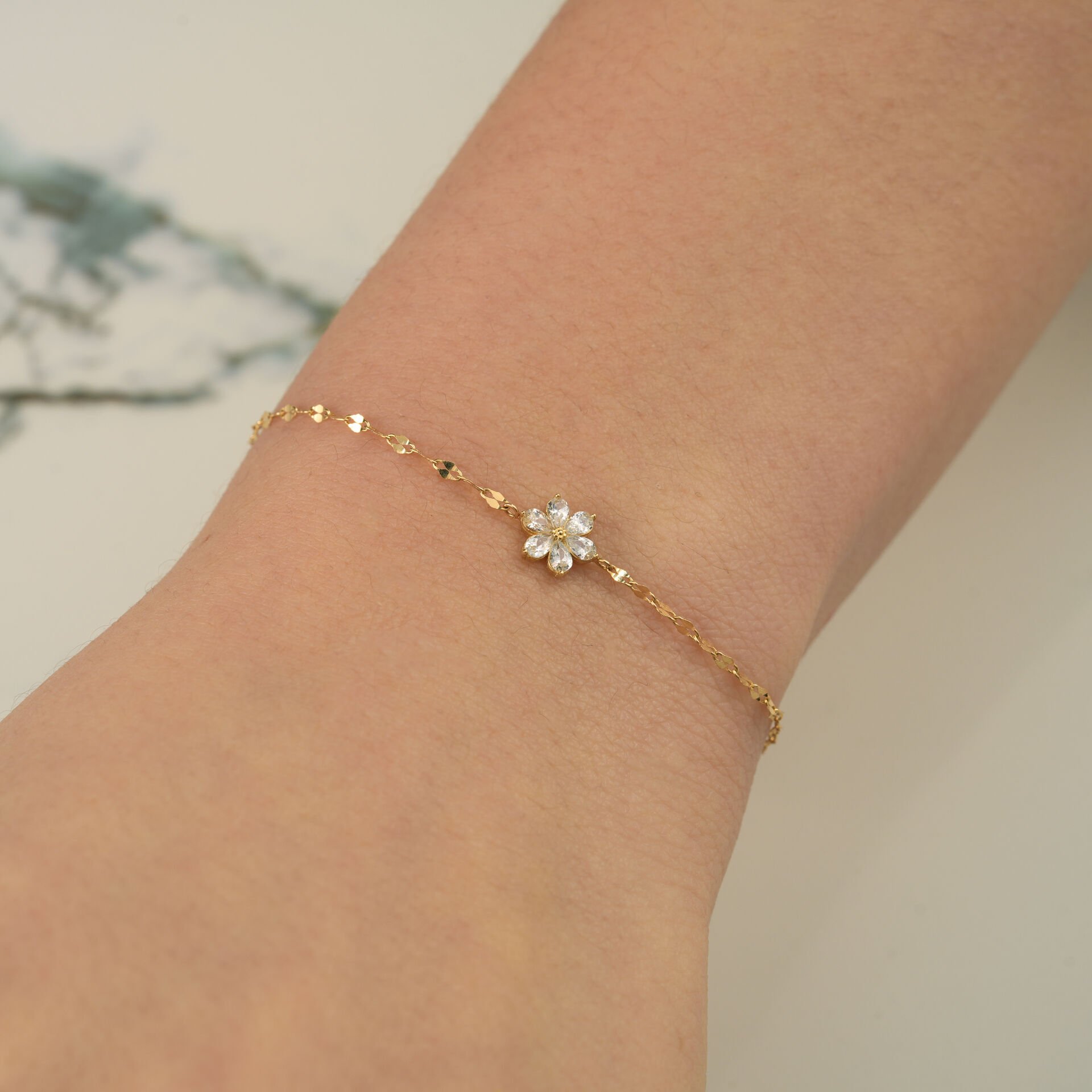 Aynalı Çiçek Bileklik