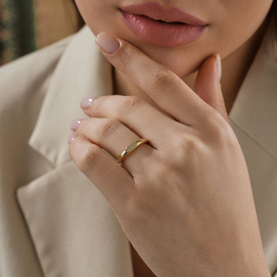 Taşlı Tasarım Yüzük