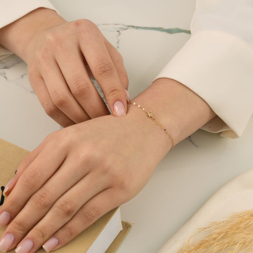 Aynalı Çiçek Bileklik