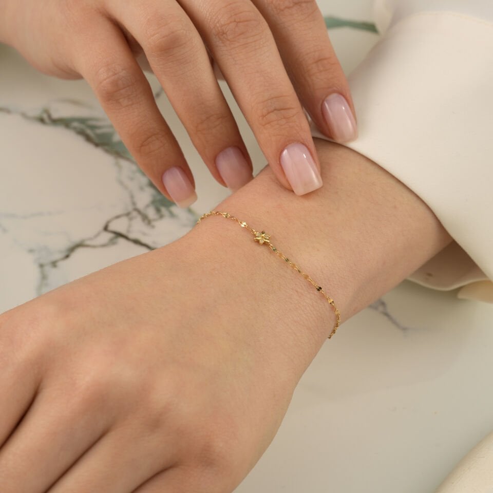 Aynalı Çiçek Bileklik