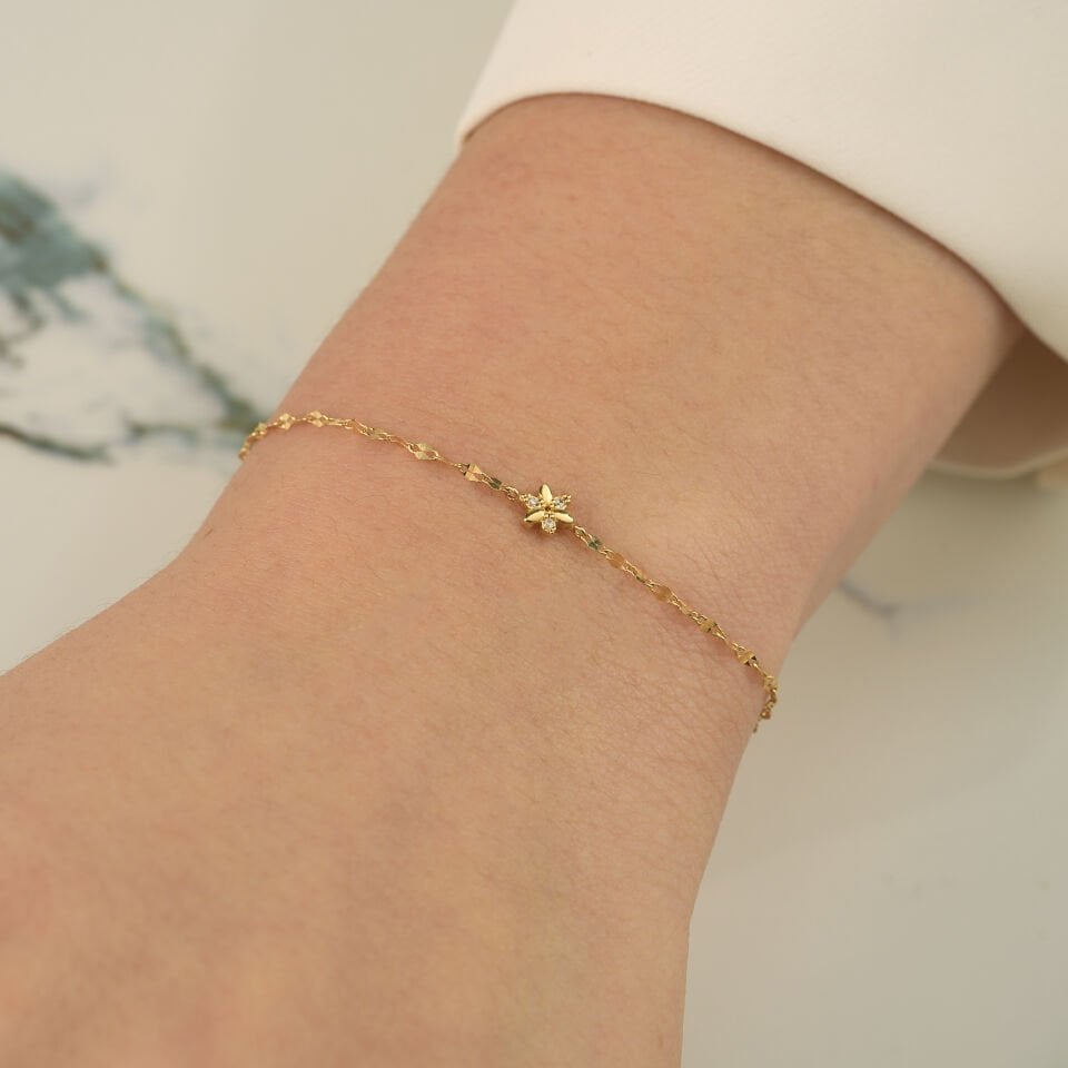 Aynalı Çiçek Bileklik