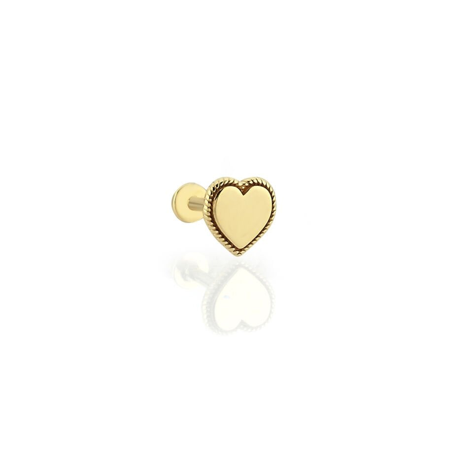 Kalp Tragus Altın Piercing