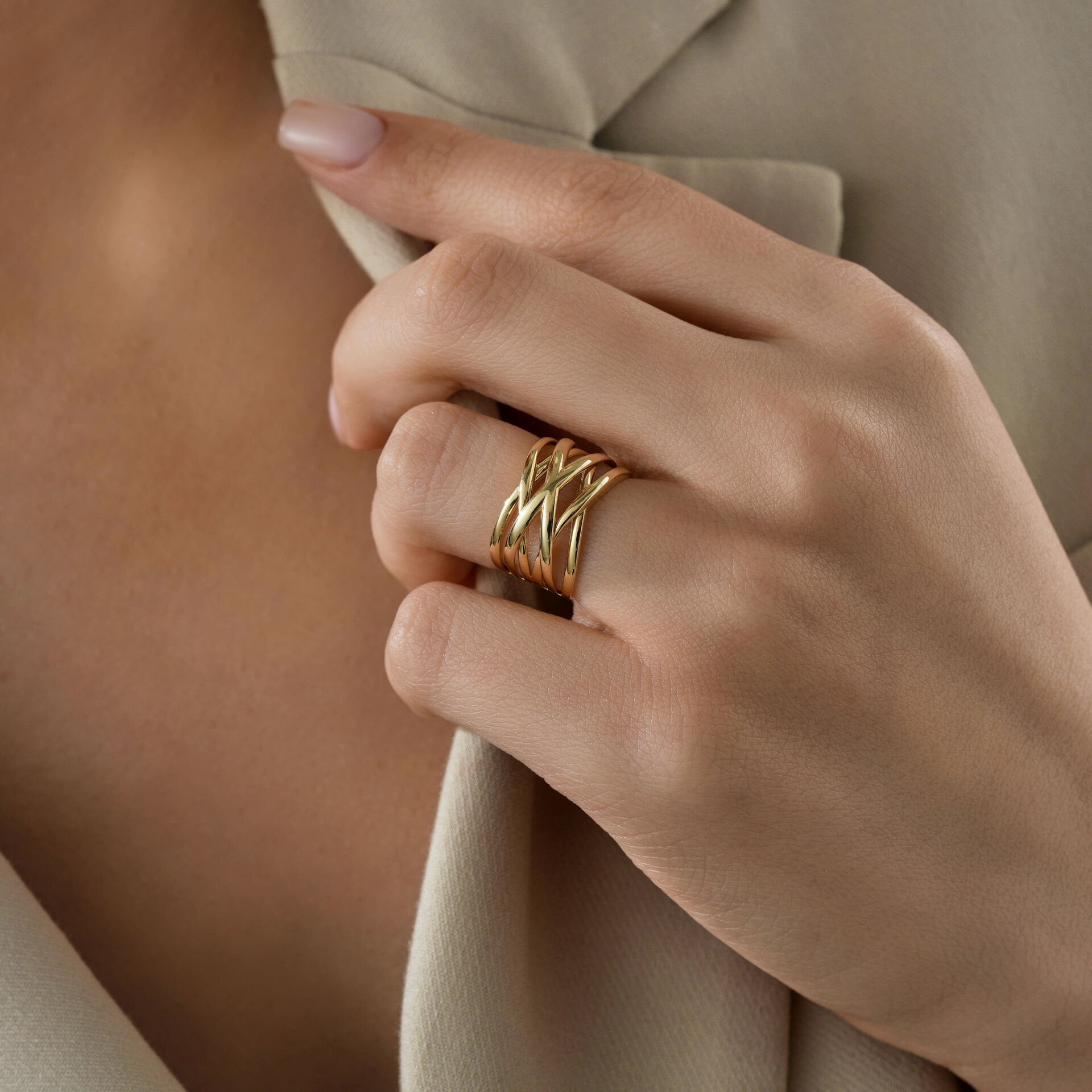 Çapraz Tasarım Yüzük