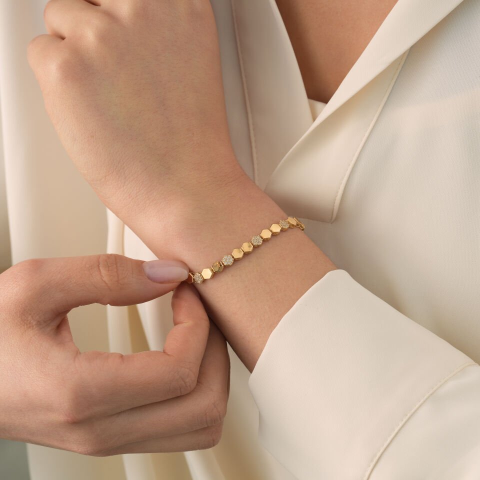 Taşlı Petek Bileklik