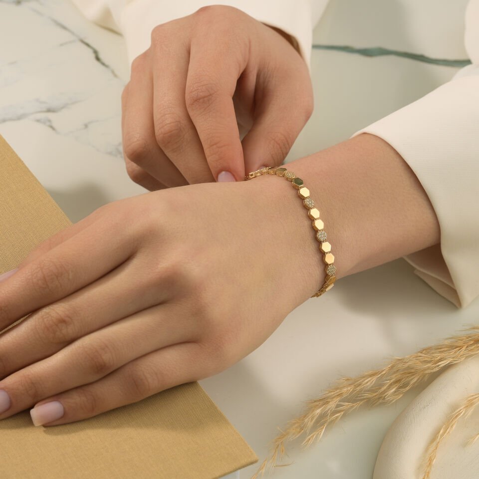 Taşlı Petek Bileklik