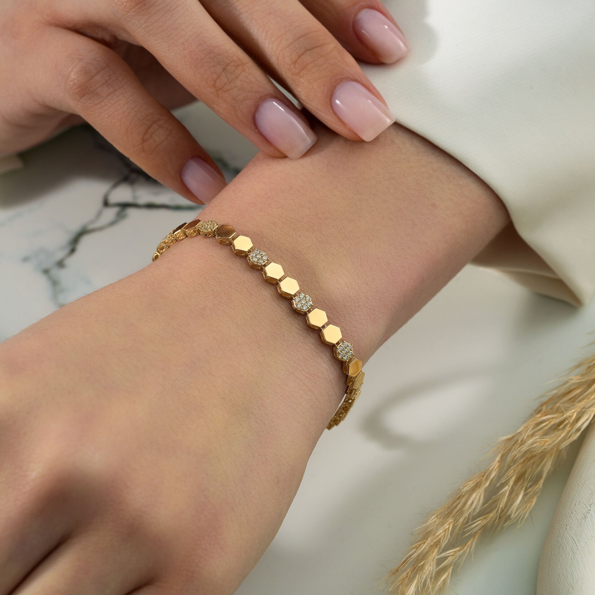 Taşlı Petek Bileklik