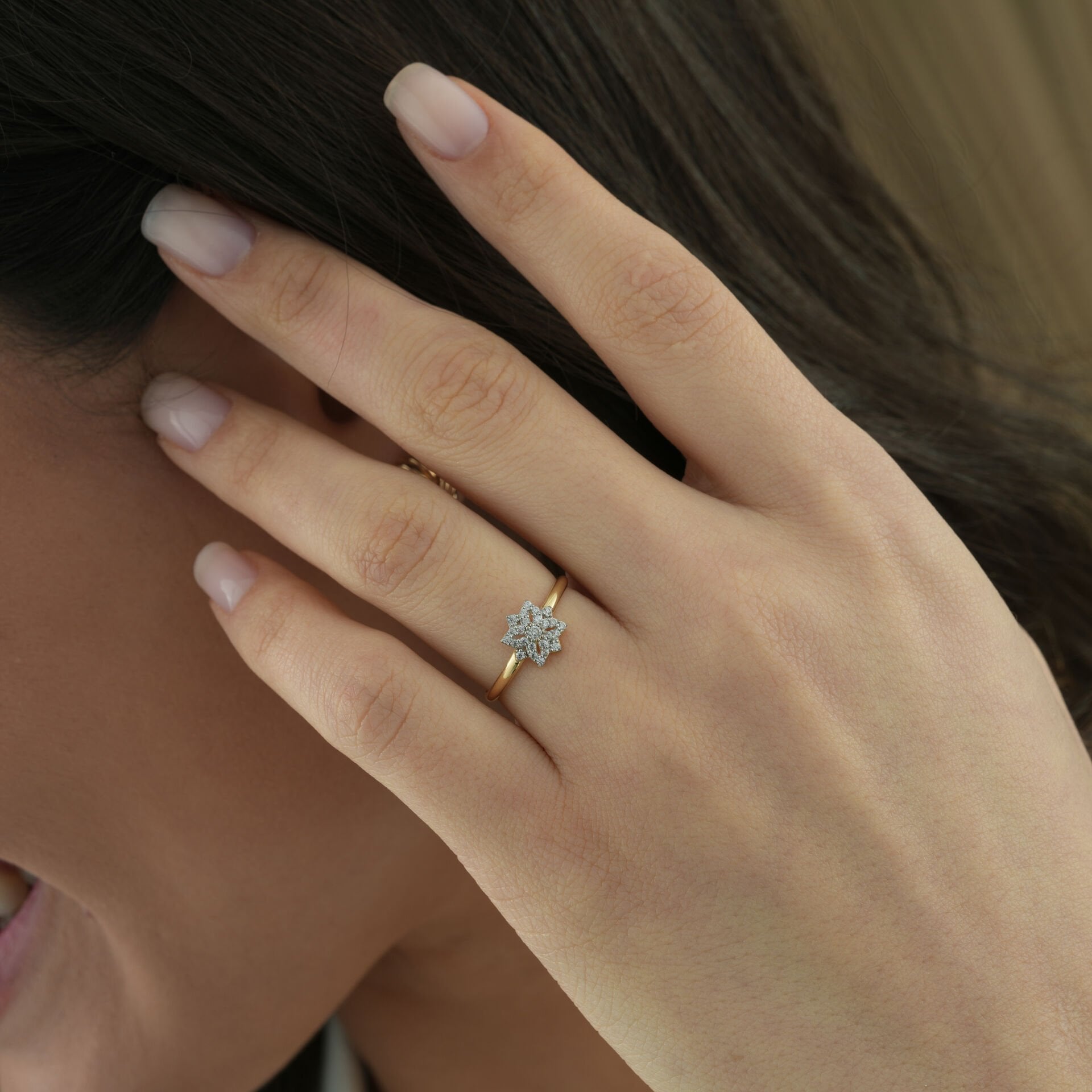 Kristal Çiçek Yüzük