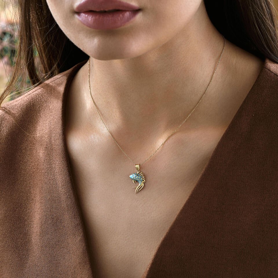 Mavi Balık Kolye