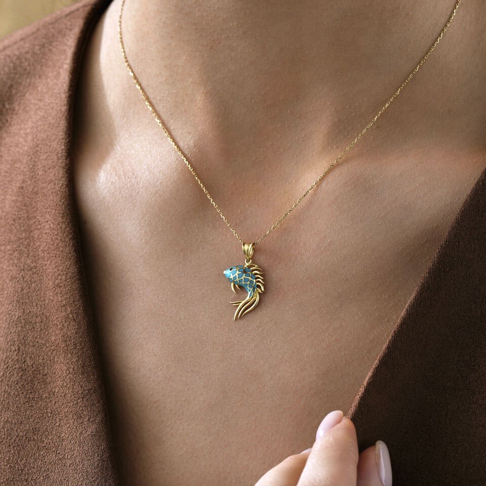 Mavi Balık Kolye