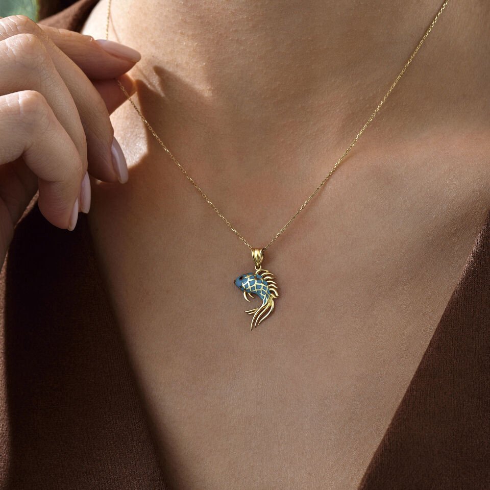 Mavi Balık Kolye