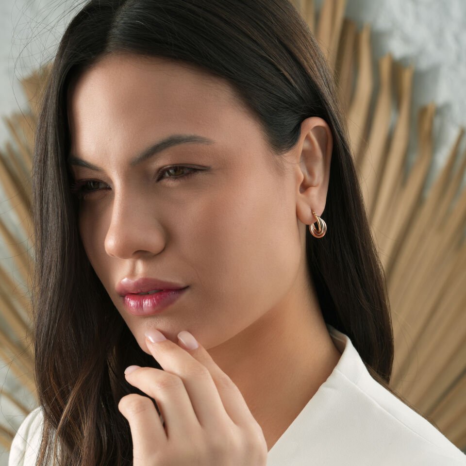 Üç Renk Halka Küpe