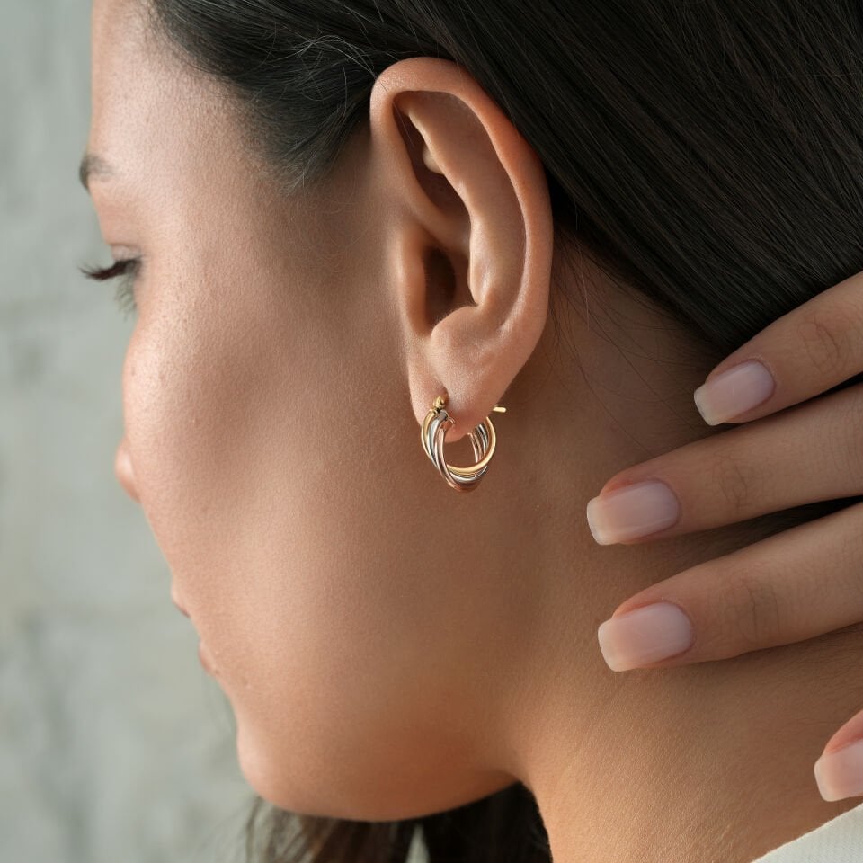 Üç Renk Halka Küpe