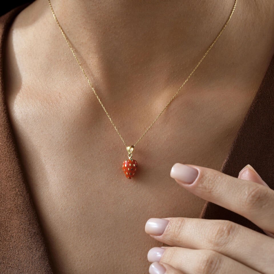 Mineli Çilek Kolye