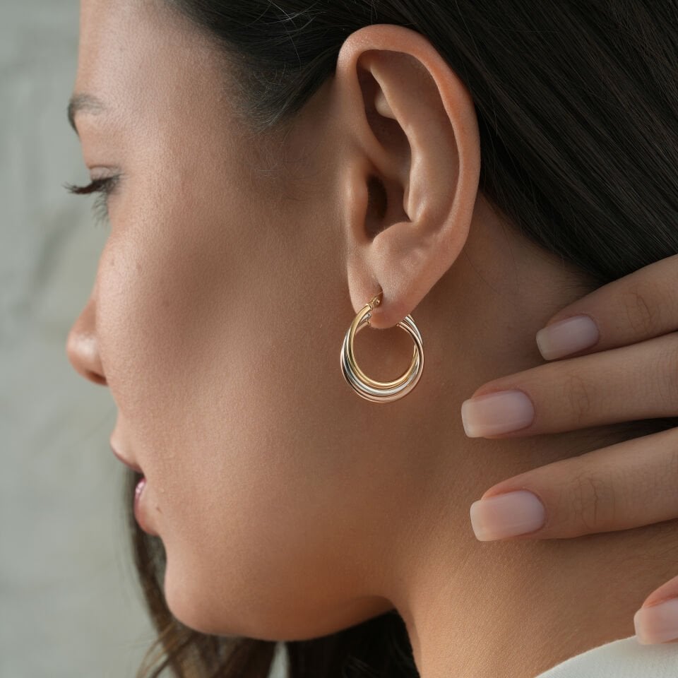 Üç Renk Halka Küpe