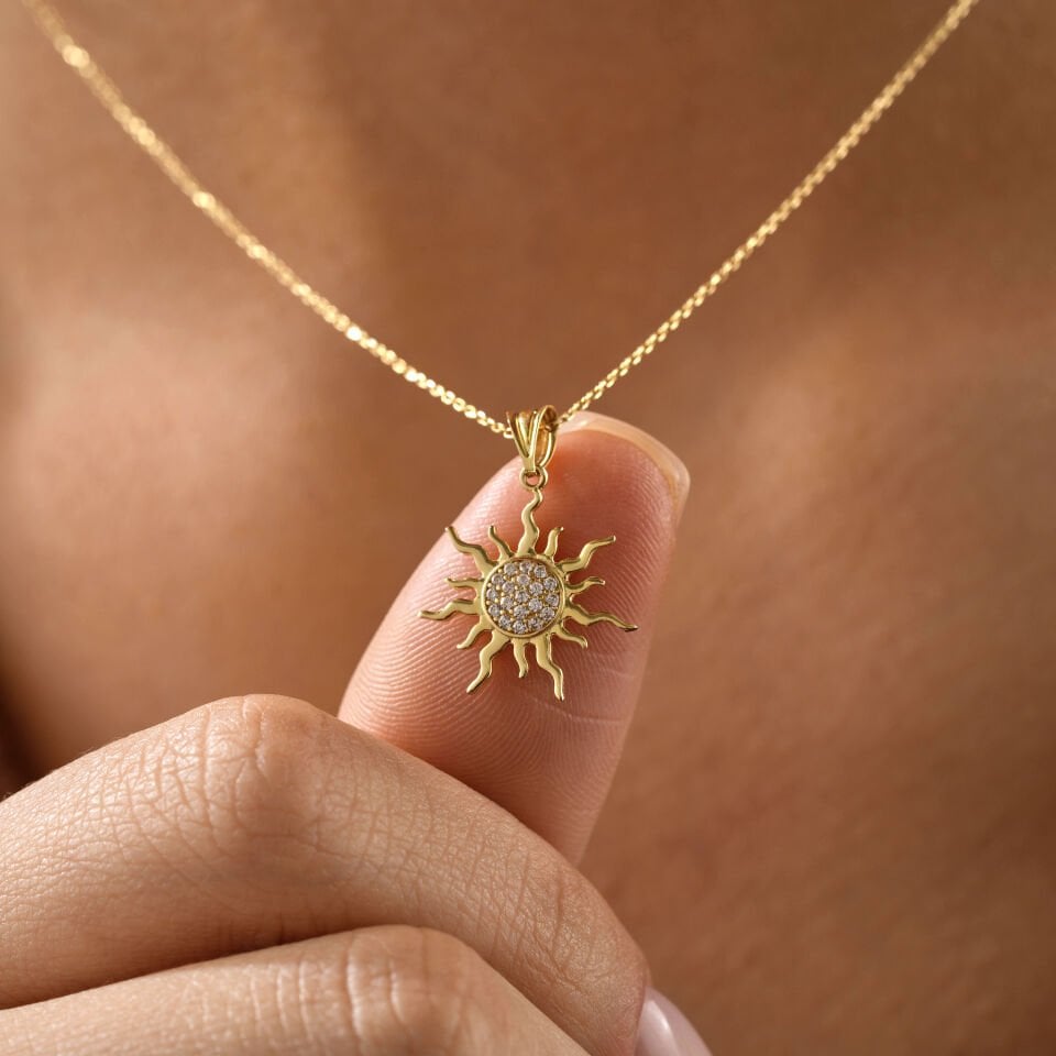 Taşlı Güneş Kolye